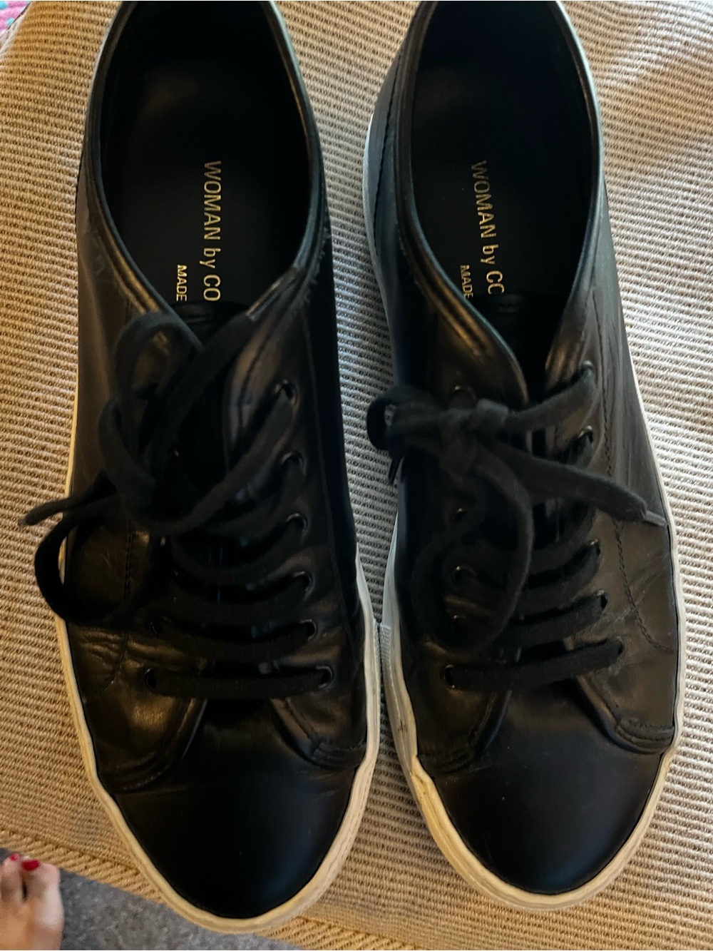 Common Projects Black Leather Low-Top Sneakers with White Sole